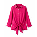 The Liora Luxe Blouse – Fuchsia Bloom