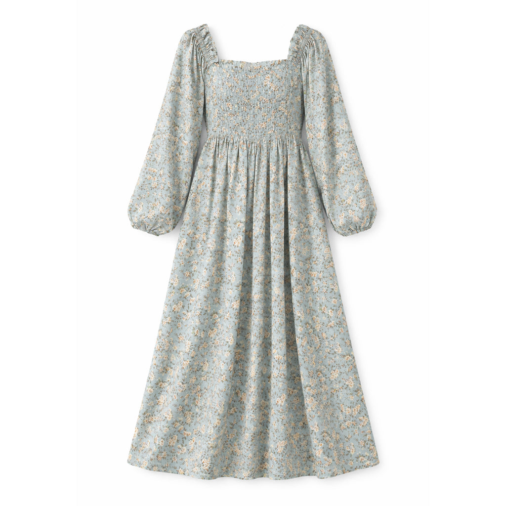 The Aveline Luxe Dress – Blue Blossom