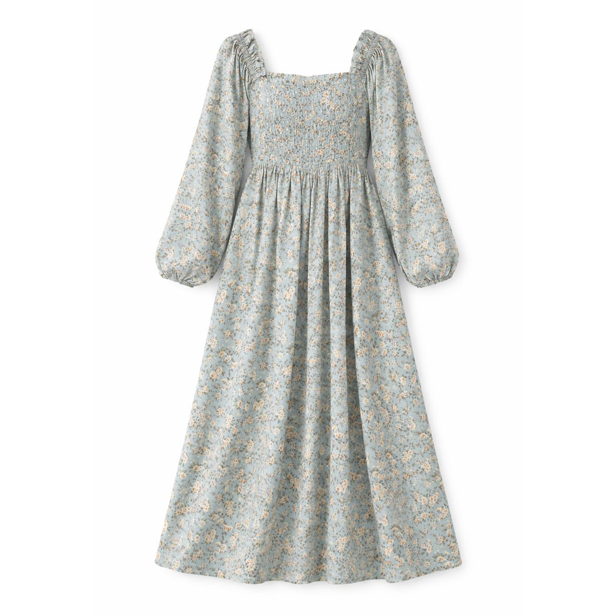 The Aveline Luxe Dress – Blue Blossom