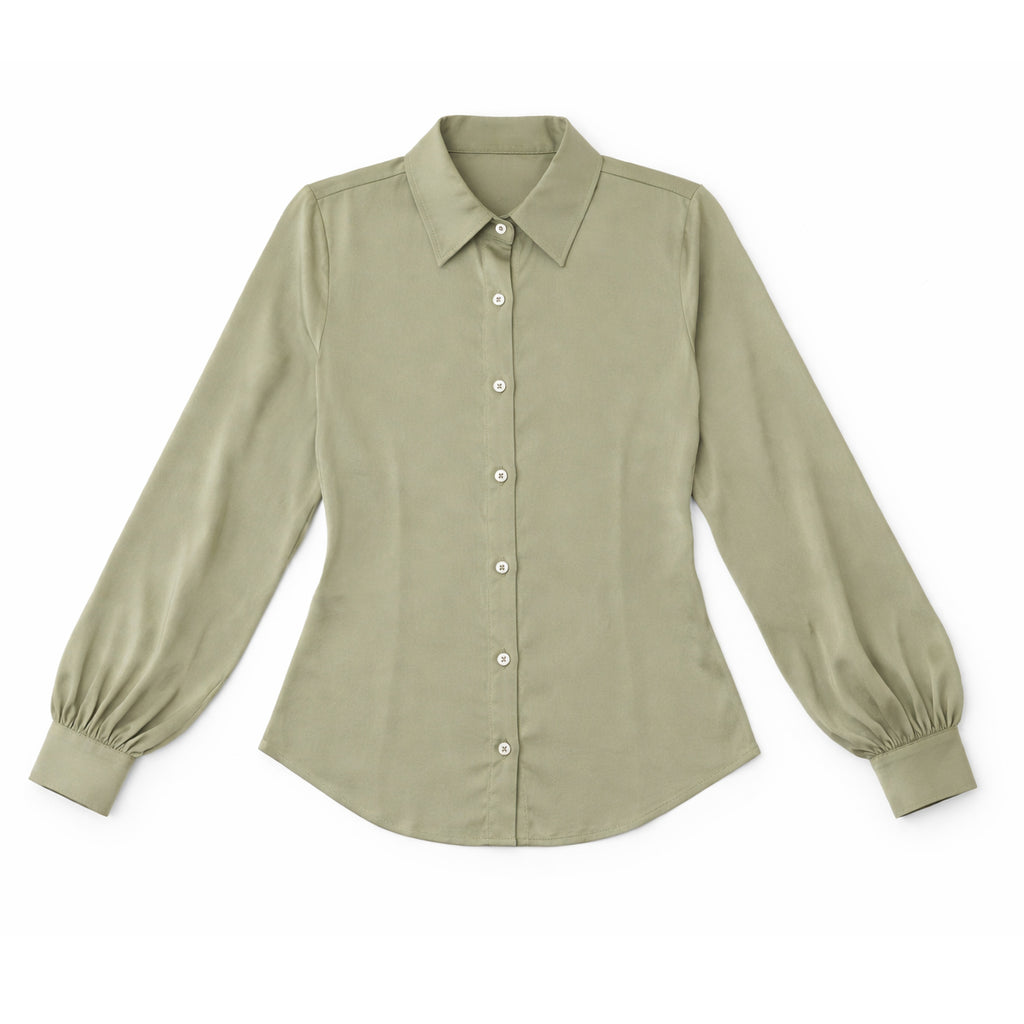 The Zayelle Luxe Shirt – Sage Form