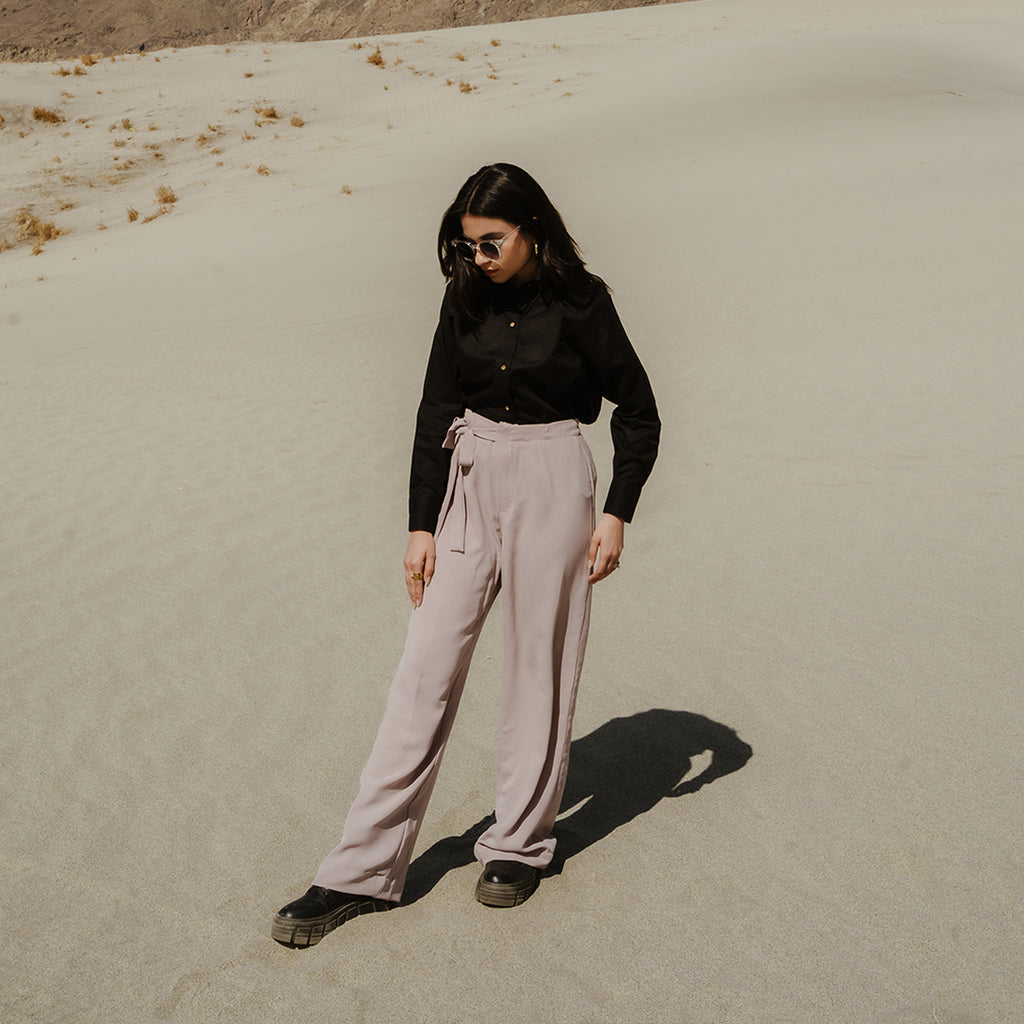 The Soléra Luxe Trousers – Sand Tie