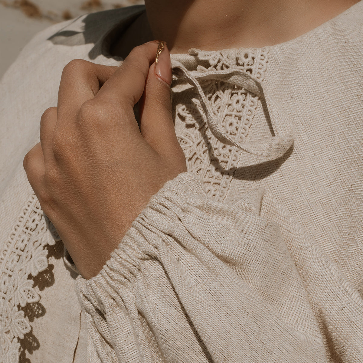 The Aurelle Luxe Blouse – Ivory Lace