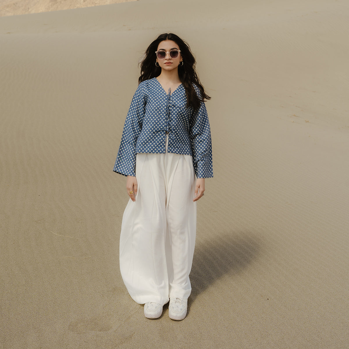 The Zareen Luxe Top – Azure Royale