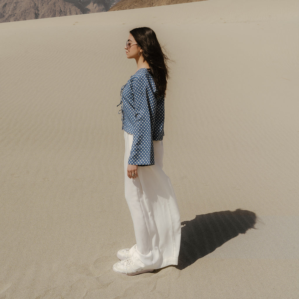 The Zareen Luxe Top – Azure Royale