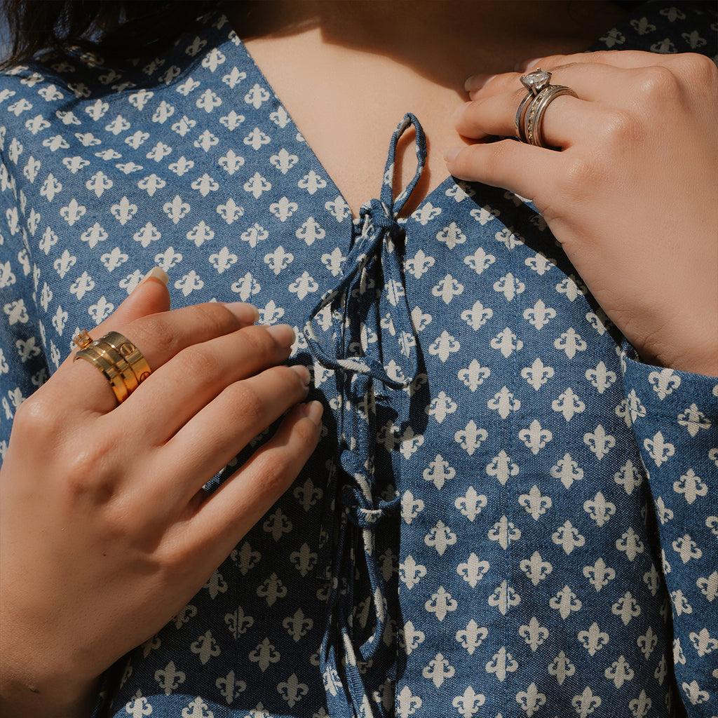 The Zareen Luxe Top – Azure Royale
