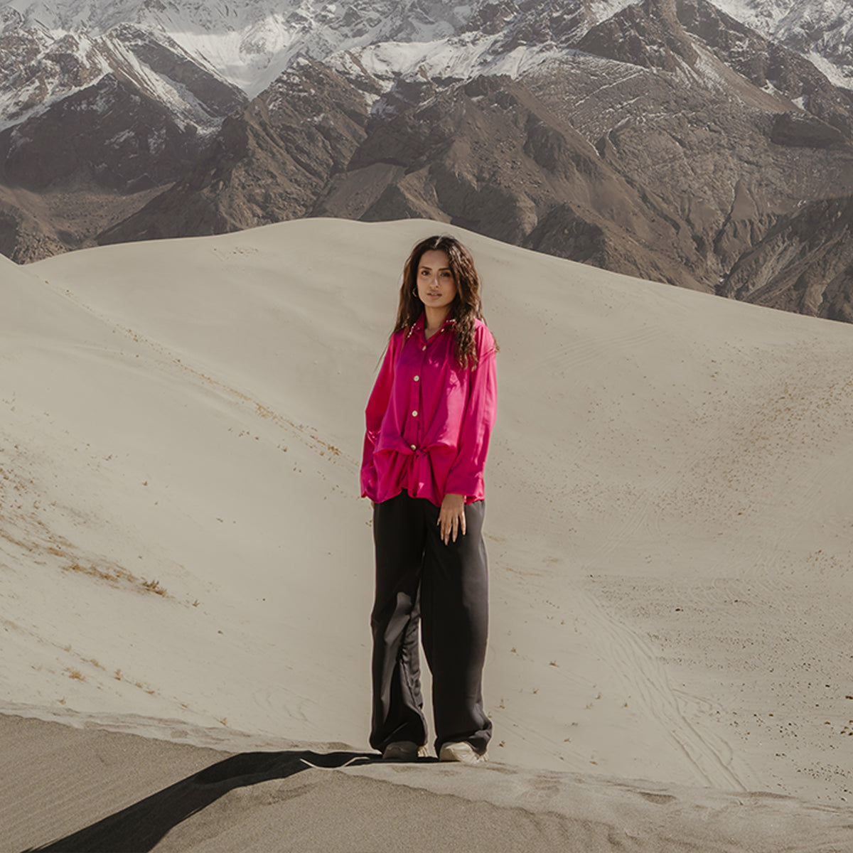 The Liora Luxe Blouse – Fuchsia Bloom