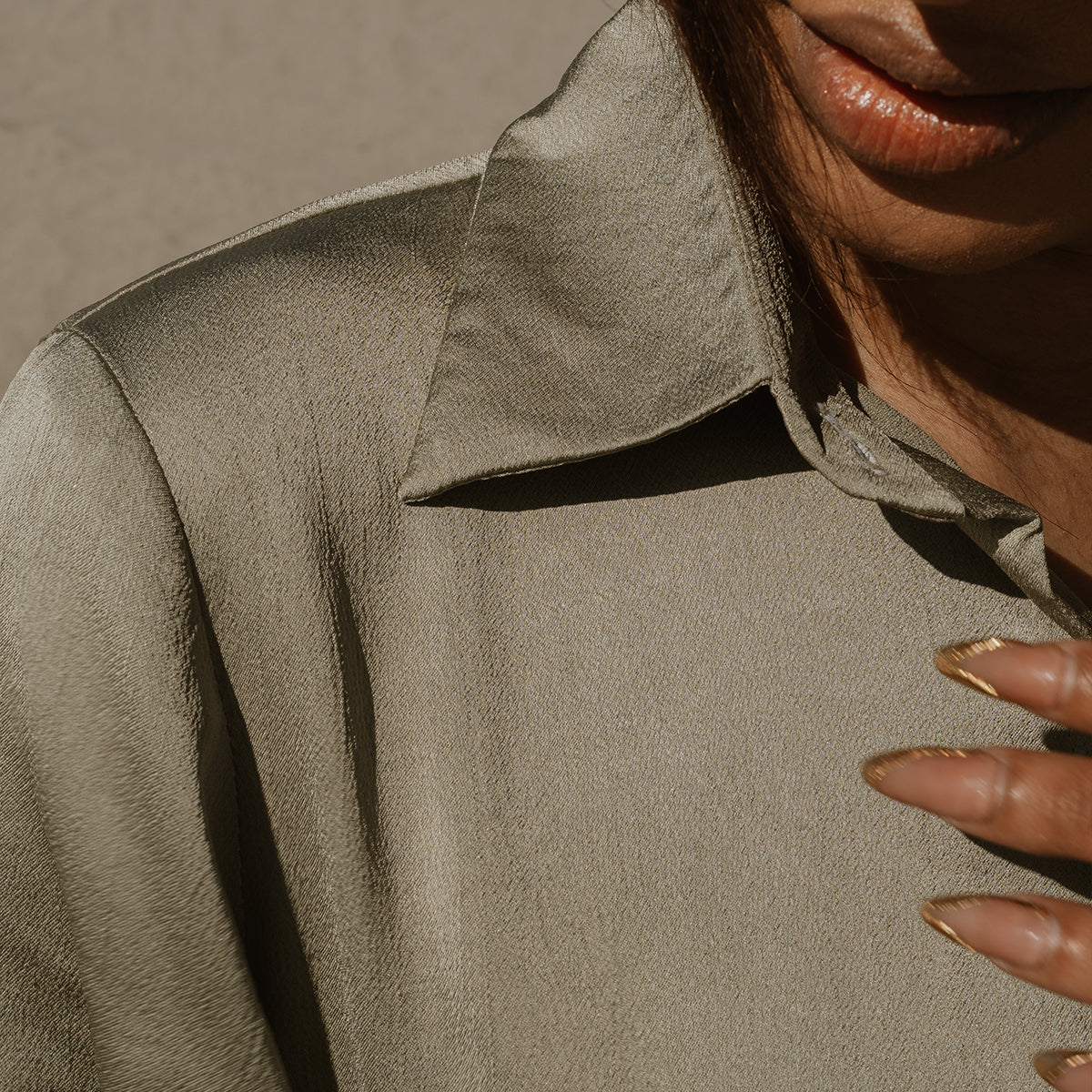 The Zayelle Luxe Shirt – Sage Form