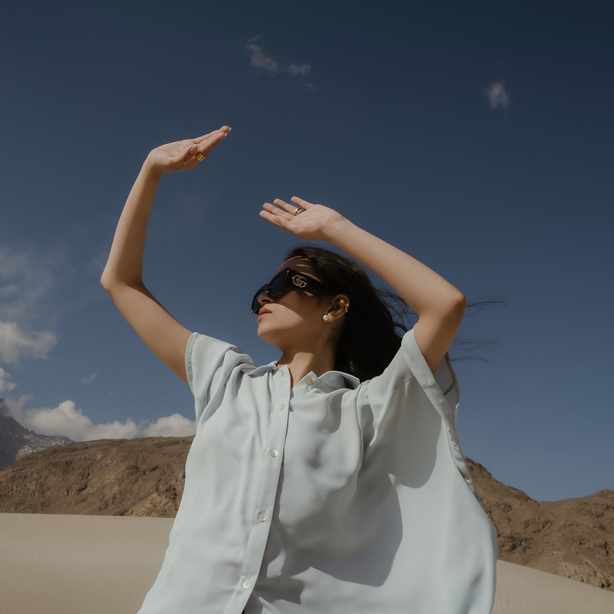 The Élysia Luxe Shirt – Sky Mist
