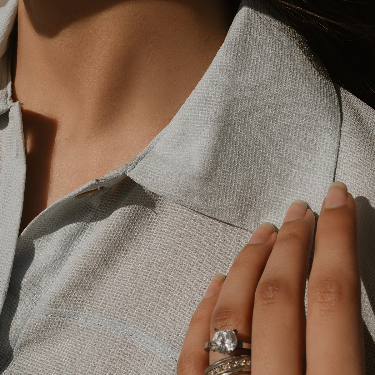 The Élysia Luxe Shirt – Sky Mist