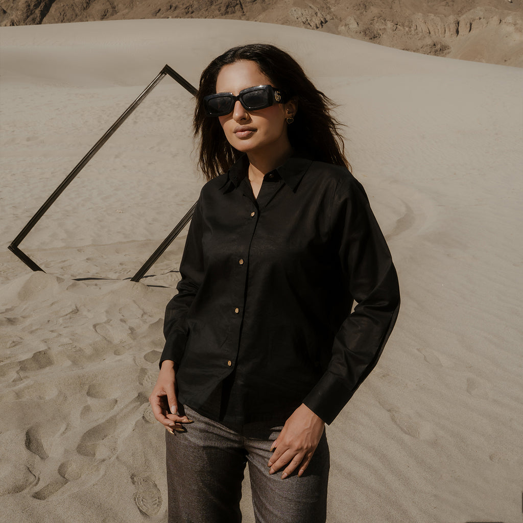 The Nyelle Luxe Shirt – Noir Essence