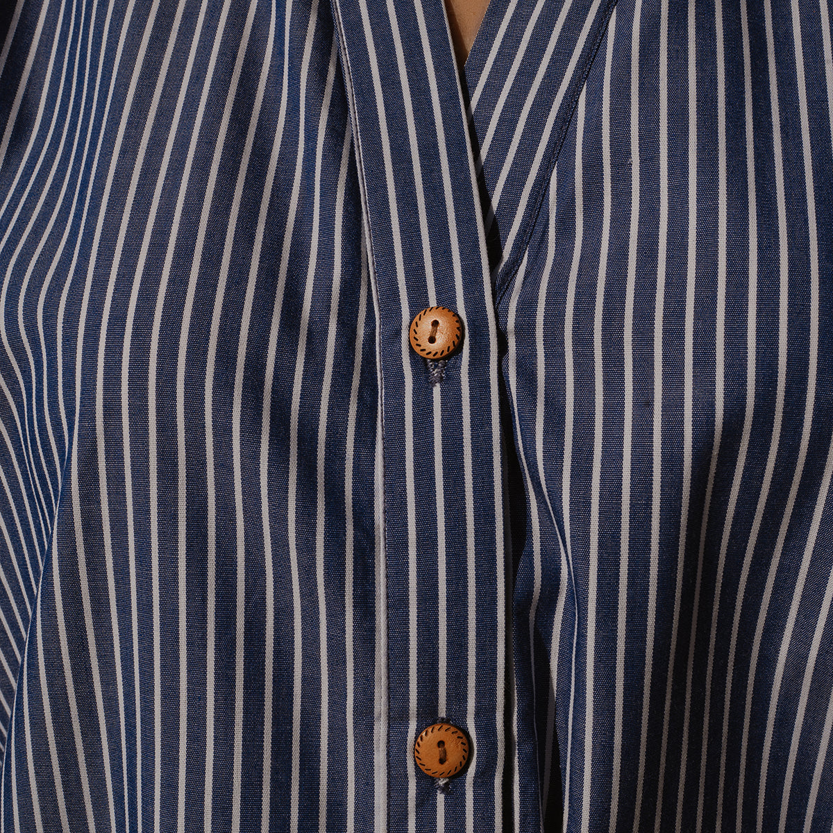 Blue Stripe Oversized Shirt with Wide Cuffs