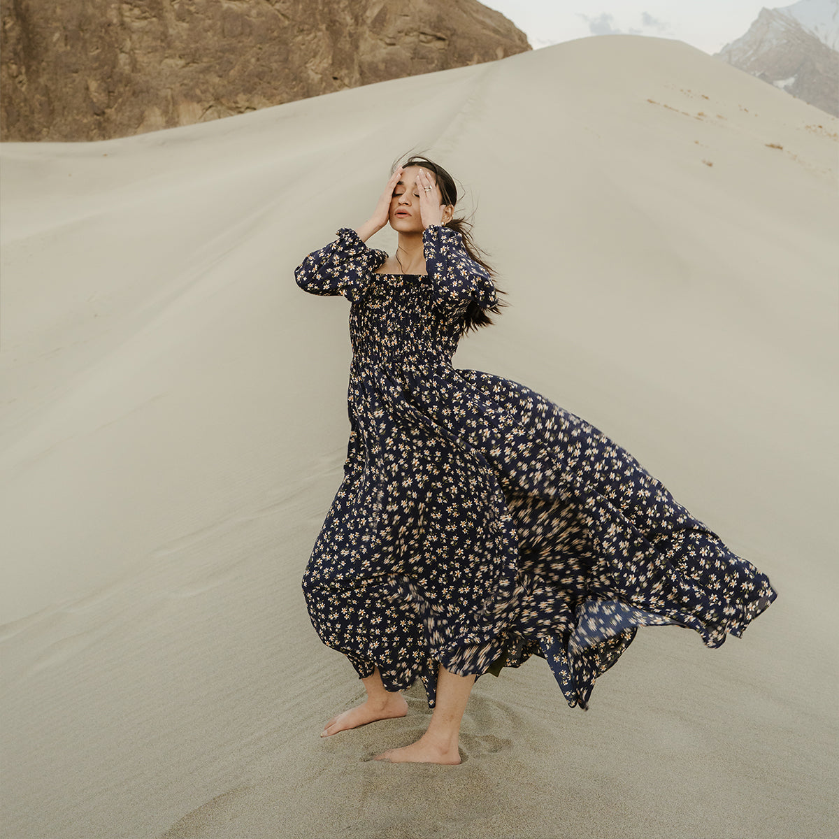 The Nyra Luxe Dress – Midnight Bloom