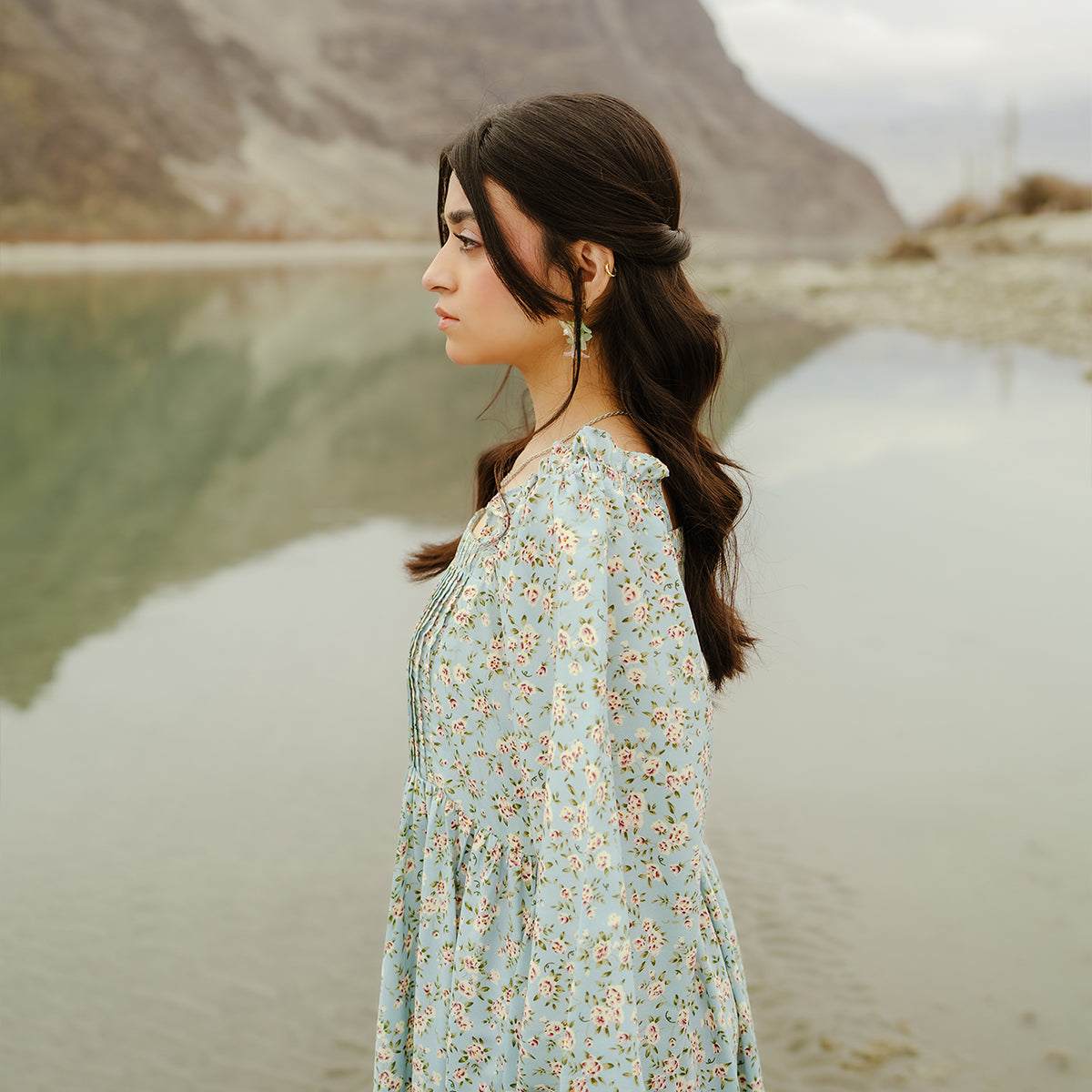 The Aveline Luxe Dress – Blue Blossom