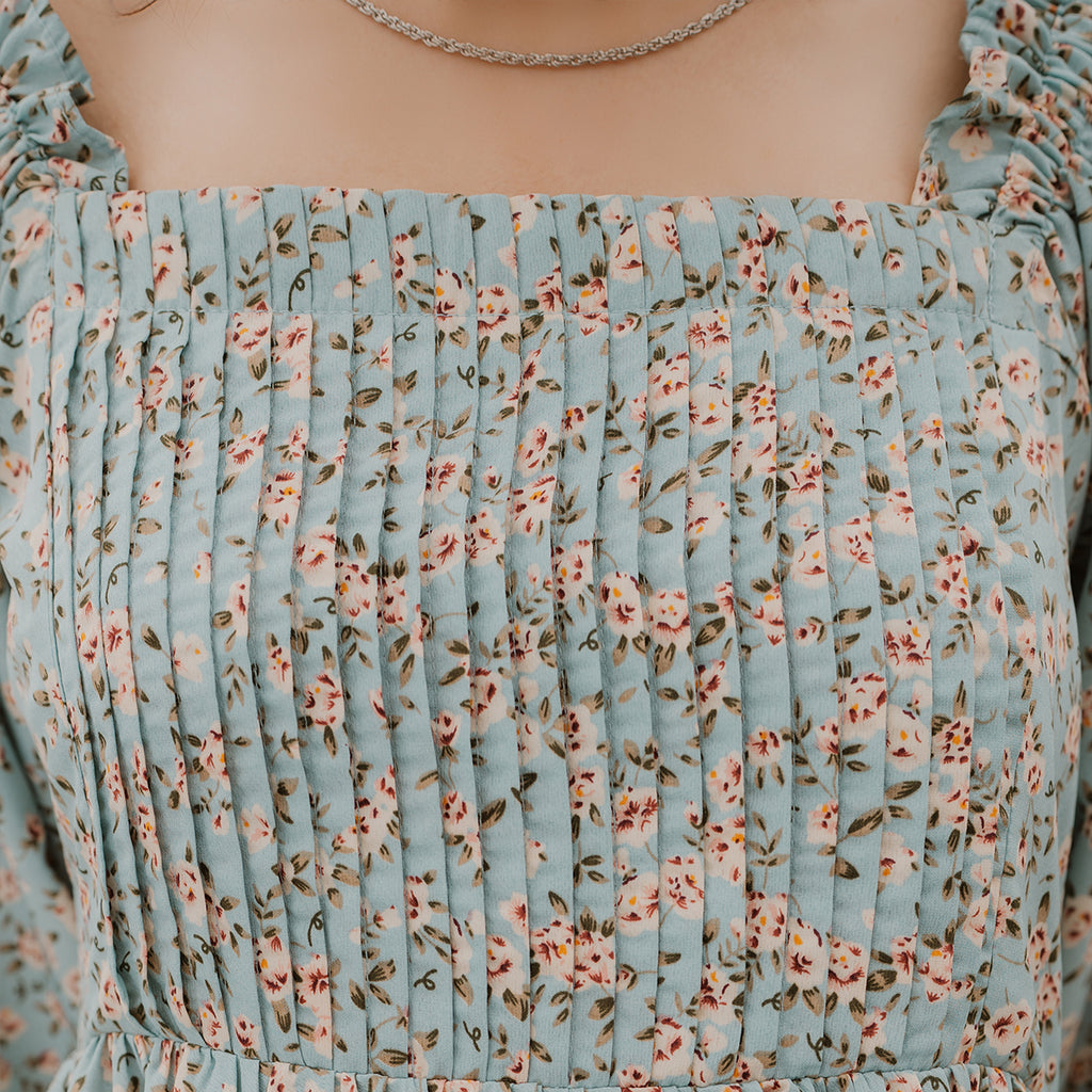 The Aveline Luxe Dress – Blue Blossom