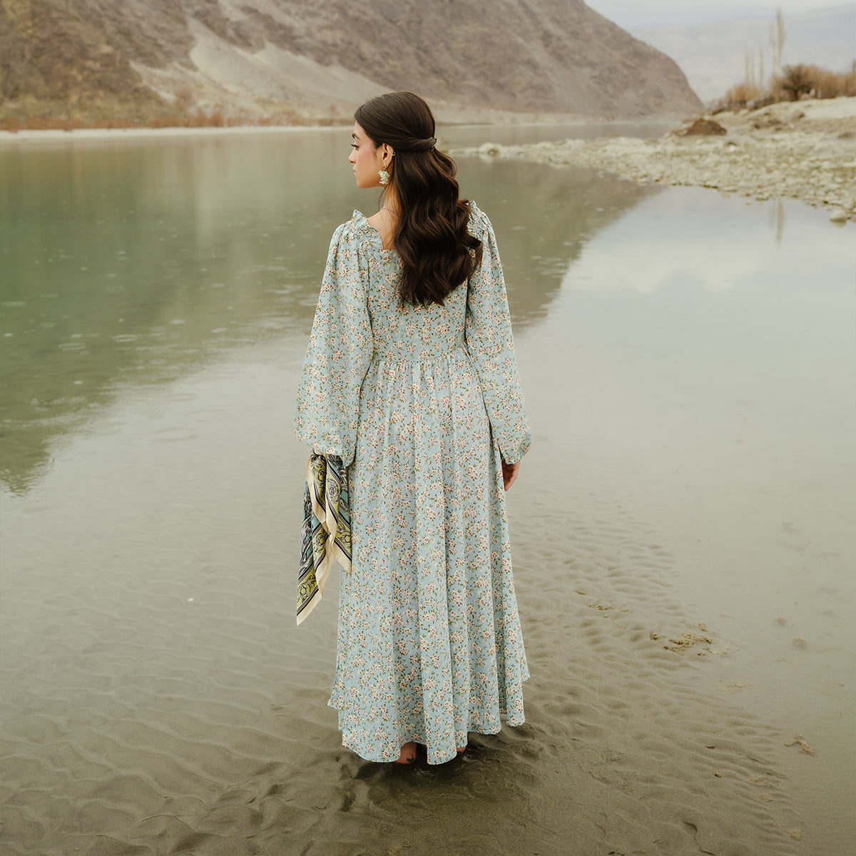 The Aveline Luxe Dress – Blue Blossom